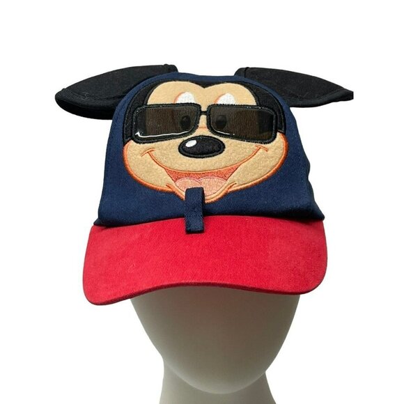 Disney Mickey Mouse Sun Glasses Holder Toddler Stretch Size Baseball Cap Hat - Picture 1 of 6